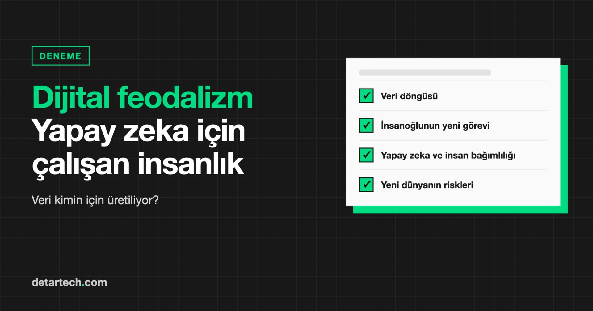 Dijital Feodalizm: Yapay Zeka için Çalışan İnsanlık