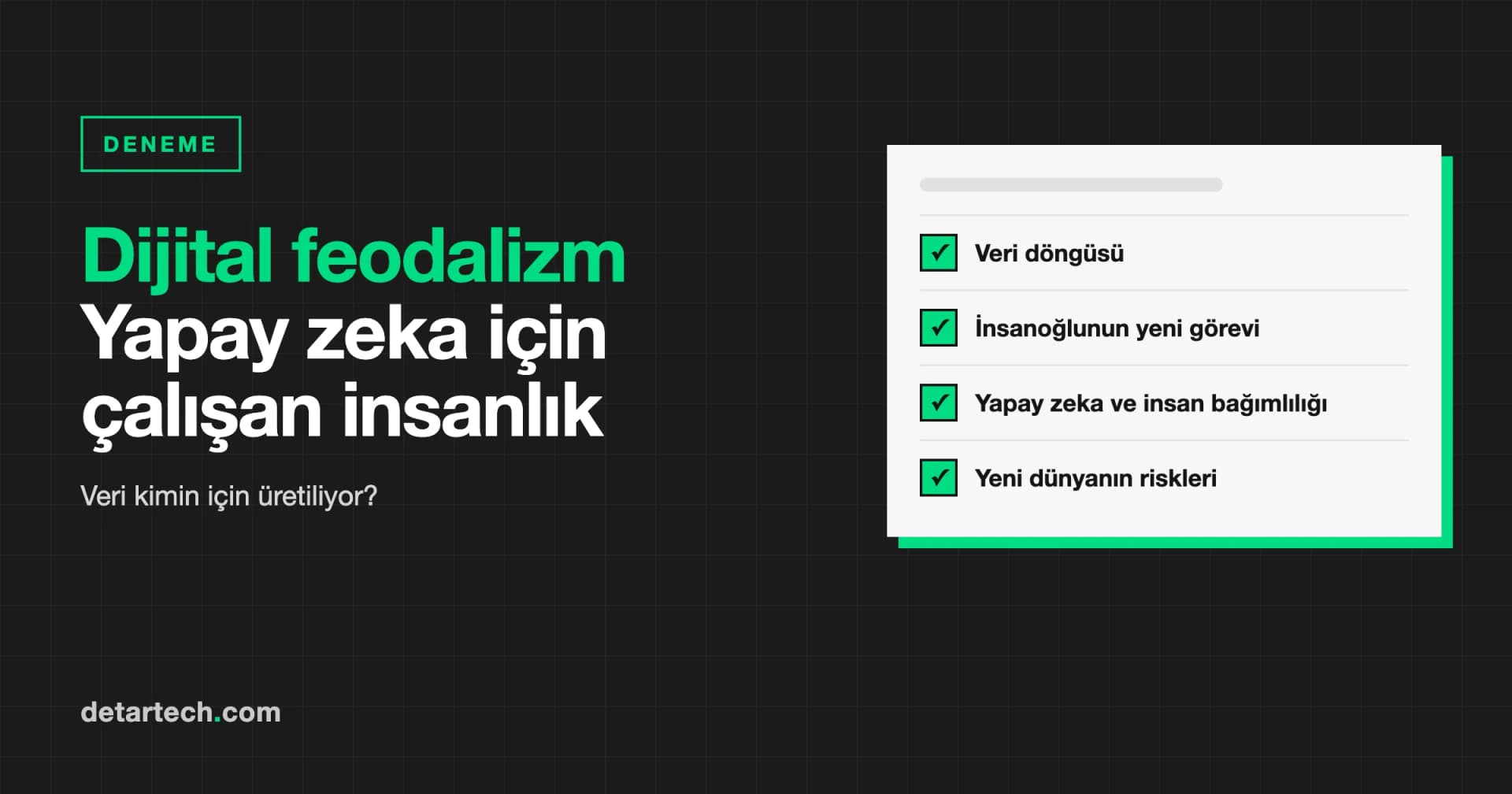 Dijital Feodalizm: Yapay Zeka için Çalışan İnsanlık
