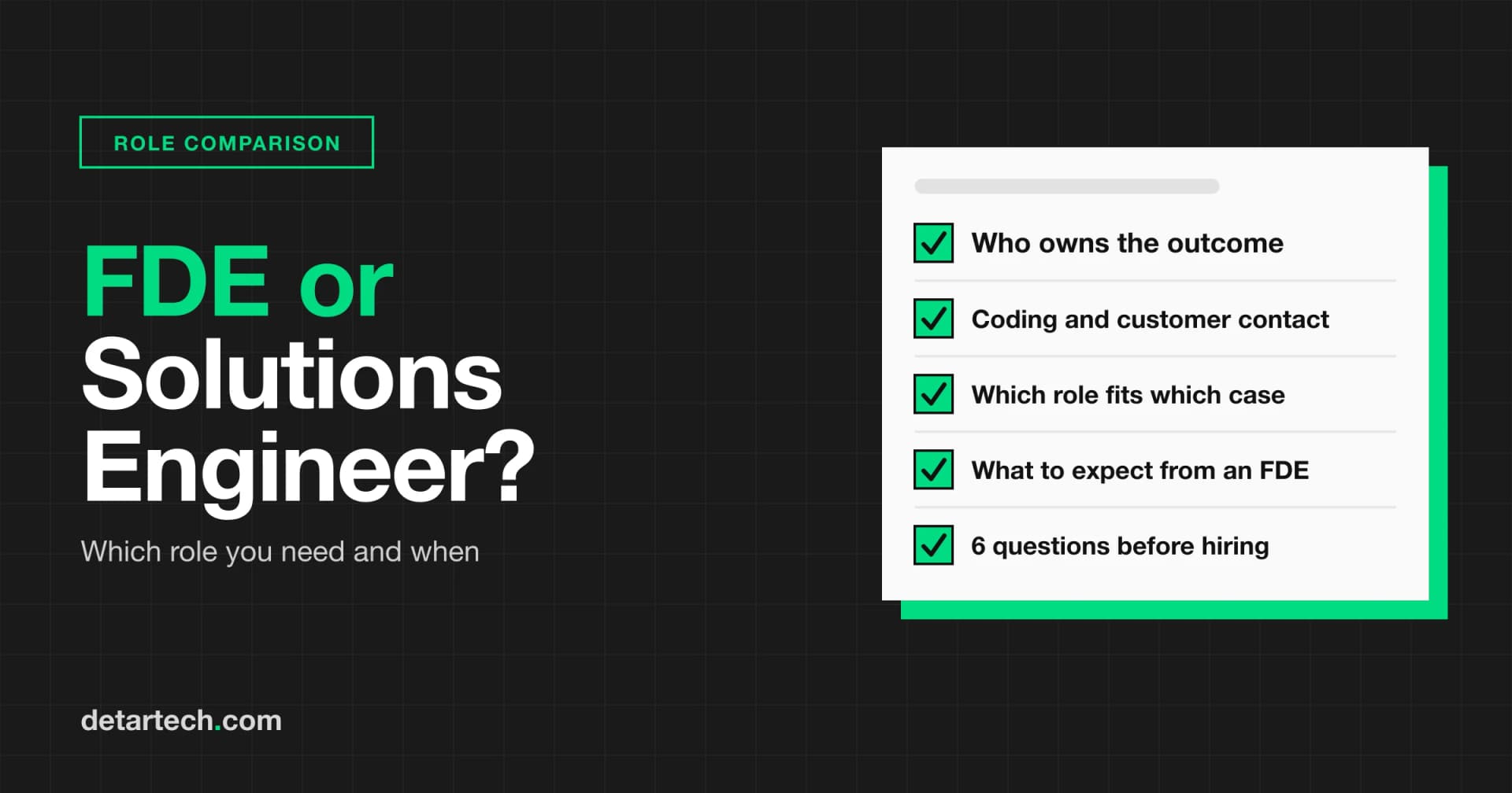 Forward Deployed Engineer vs Solutions Engineer: which role do you need and when?