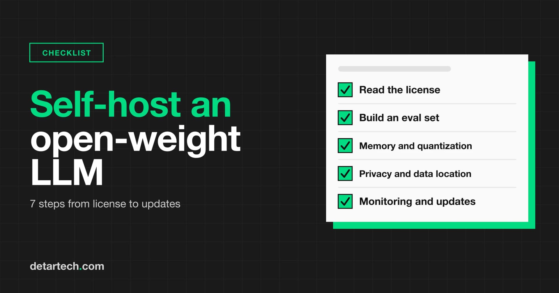 Self-Hosting an Open-Weight LLM: A Practical Checklist for Technical Teams