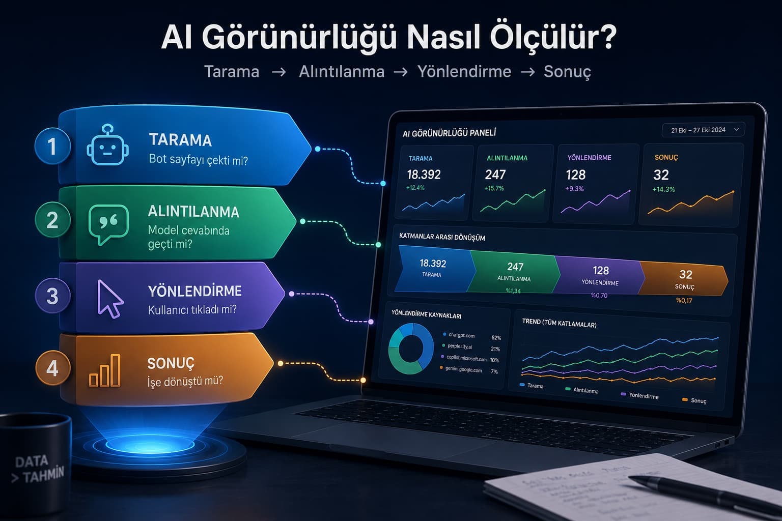 AI Görünürlüğünü Ölçmek: GEO KPI'ları ve İzleme Paneli