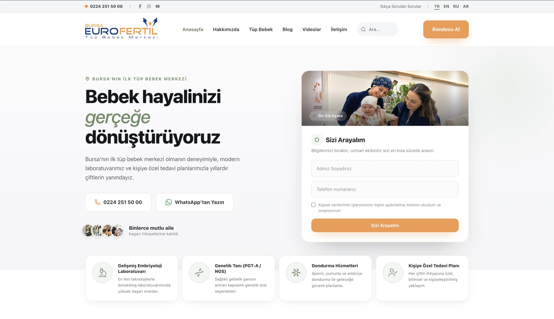 bebekistiyorum.com - Tüp Bebek Merkezi için Çok Dilli Web Sitesi, SEO ve GEO
