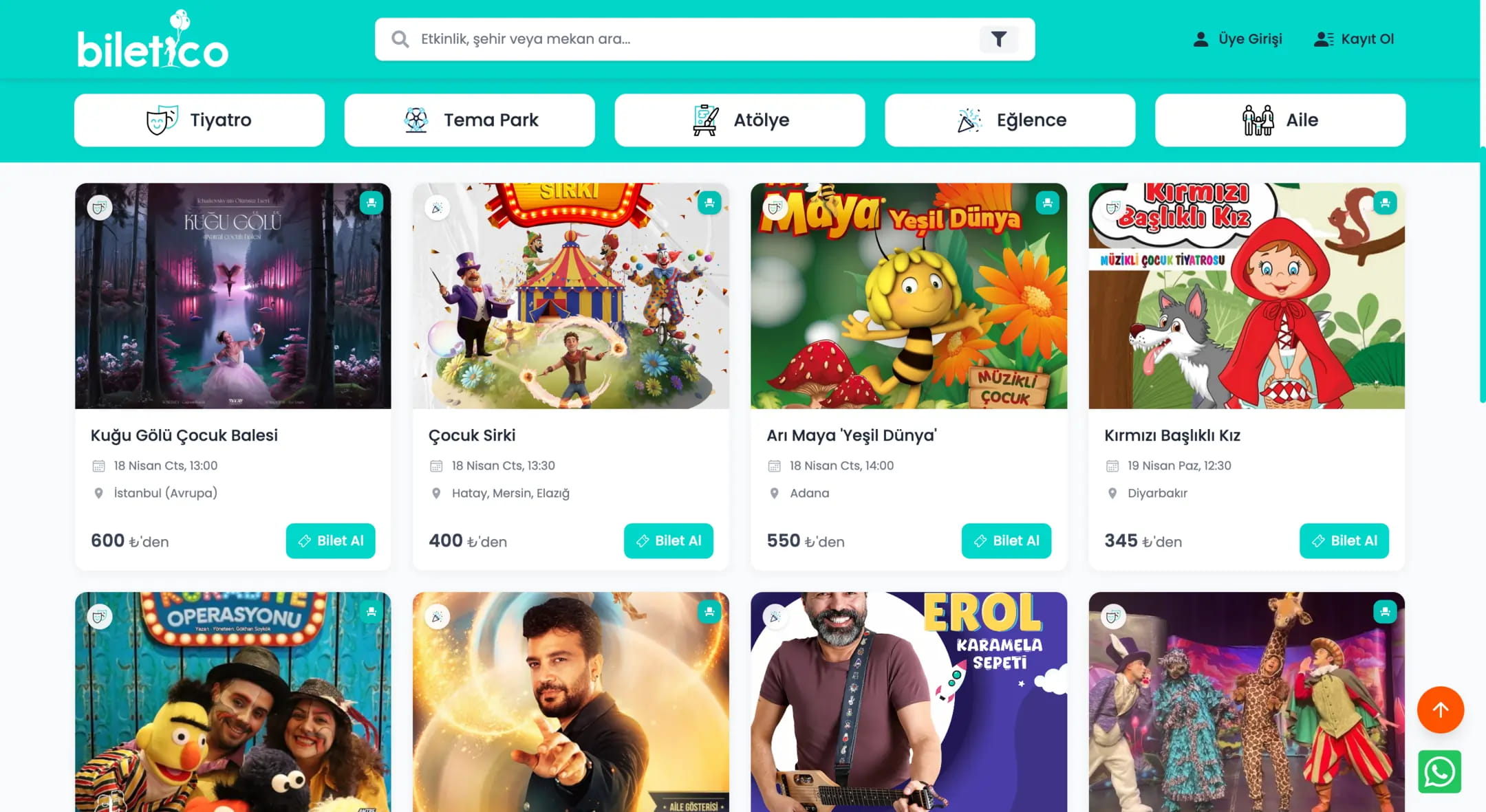 Biletico - Çocuklara Özel Etkinlik Biletleme Platformu
